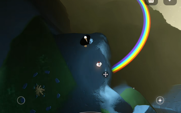 光遇彩虹怎么站上去的1