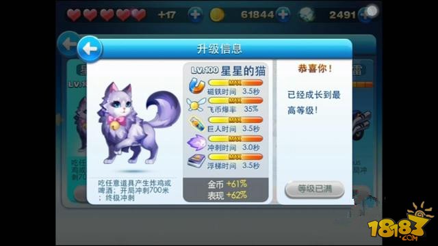 天天酷跑星星的猫坐骑满级属性解析1