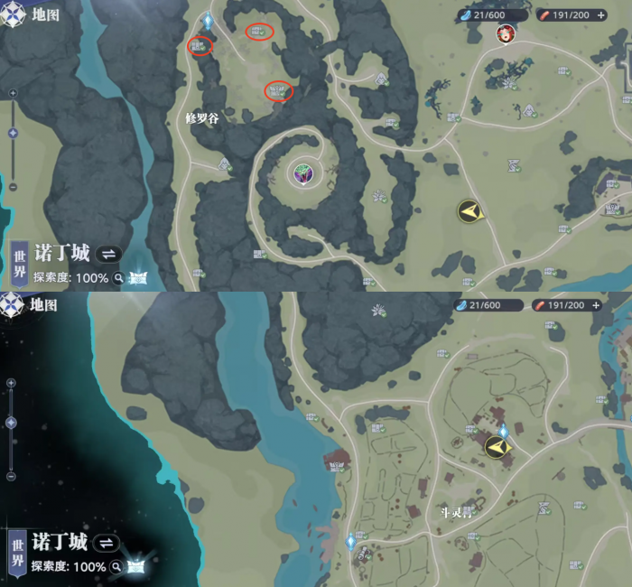 斗罗大陆猎魂世界诺丁城宝箱位置1