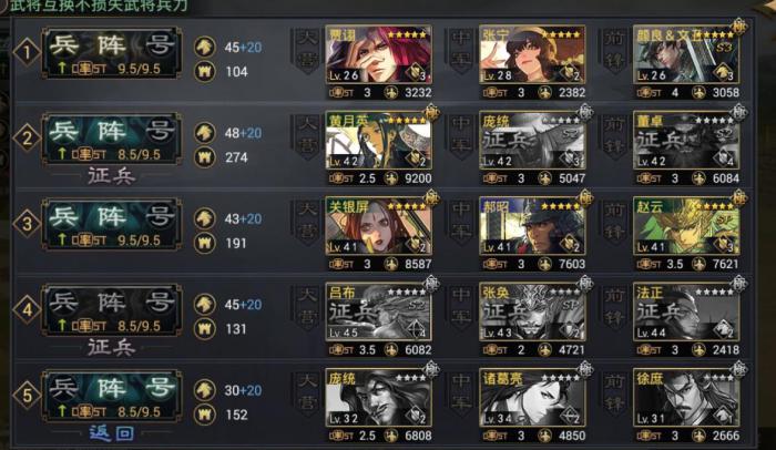 率土之滨流浪军阵容怎么搭配1