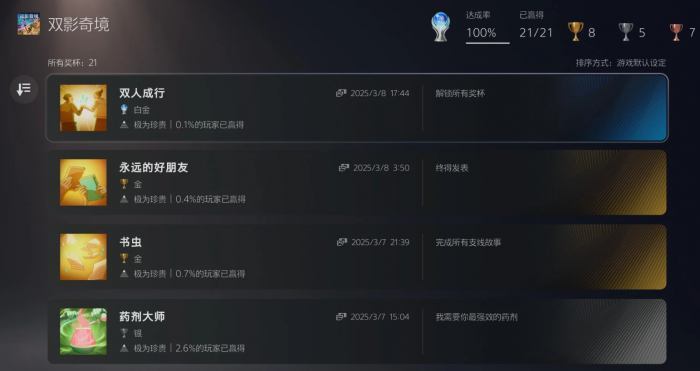 双影奇境第一章和第二章成就怎么拿1