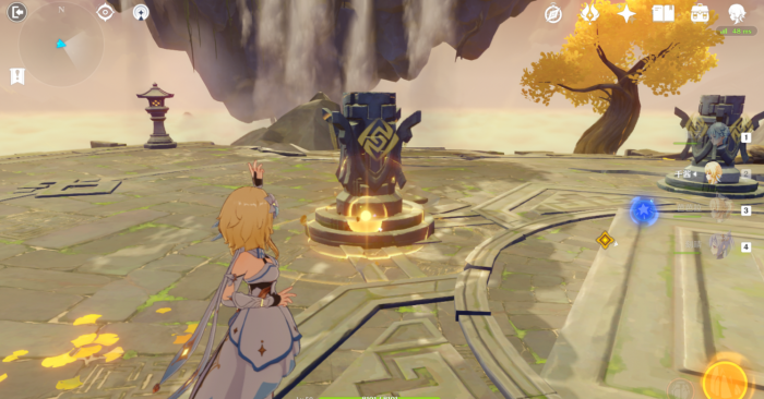 原神怎么把蓝色精灵弄到石柱3