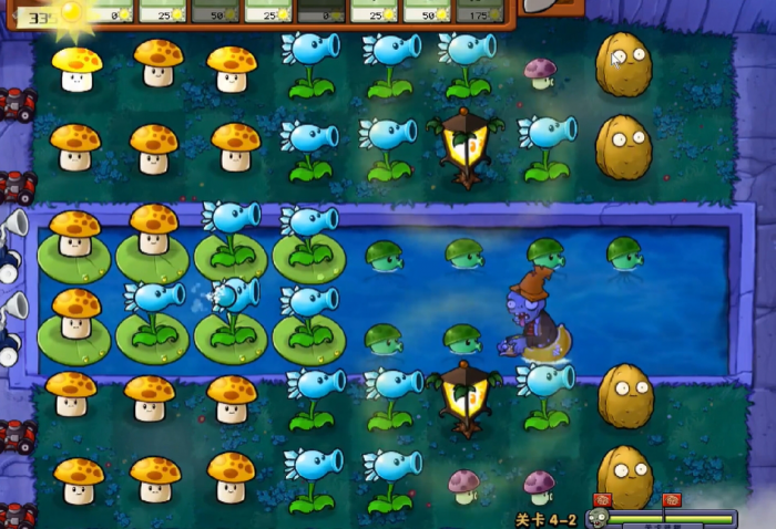 植物大战僵尸浓雾关卡怎么打1