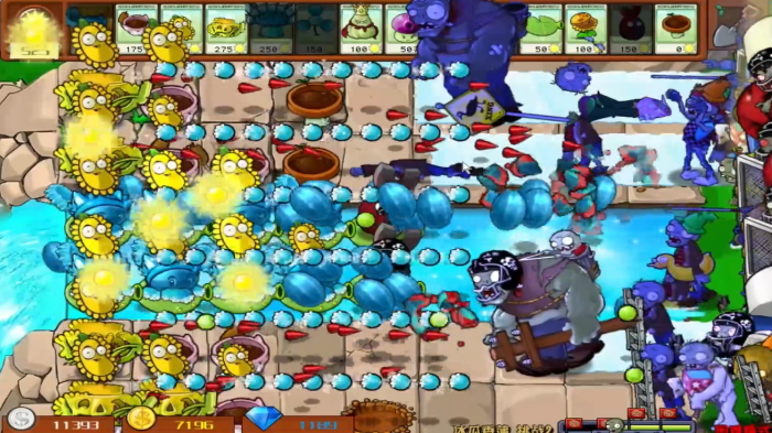 植物大战僵尸杂交版冰瓜香蒲的第二关怎么打2