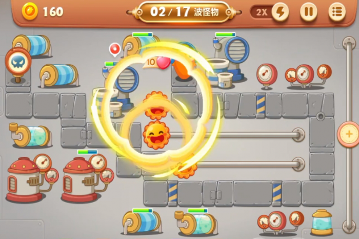 保卫萝卜3工厂第28关怎么过1