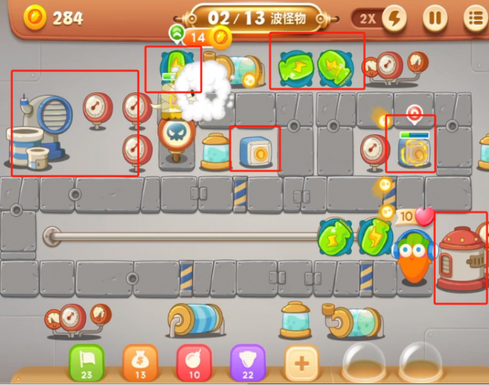 保卫萝卜3工厂17关怎么获得金萝卜_保卫萝卜3工厂17关攻略最新