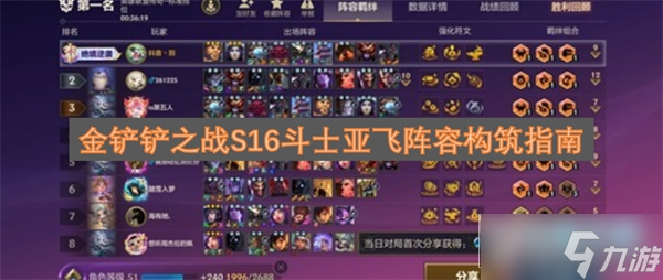 金铲铲之战S16斗士亚飞阵容攻略1