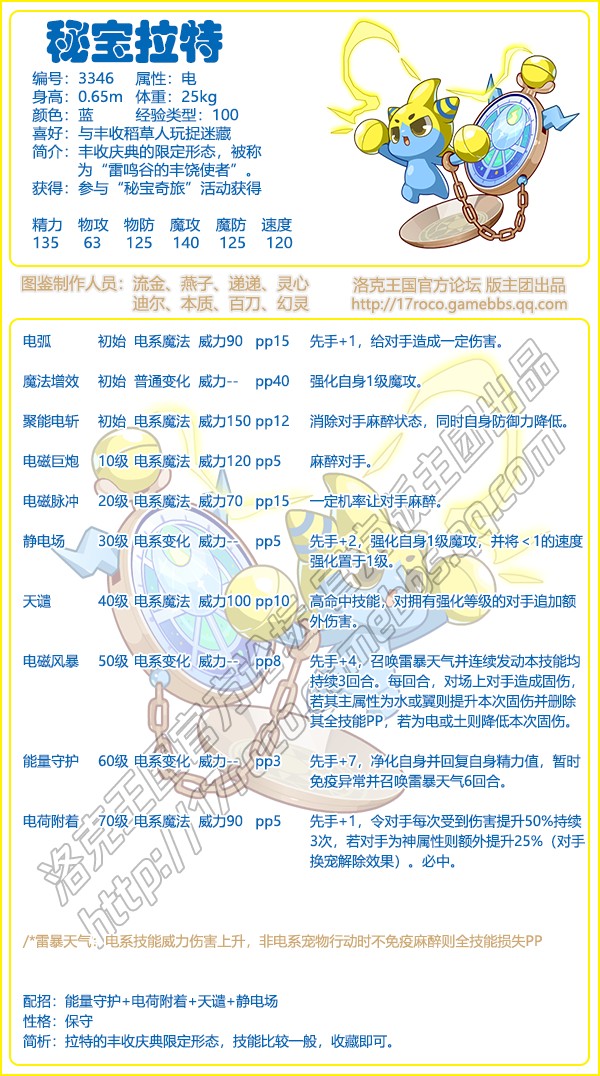 洛克王国秘宝拉特性格_洛克王国机密