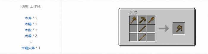 我的世界通用机械镐尖斧合成表大全2