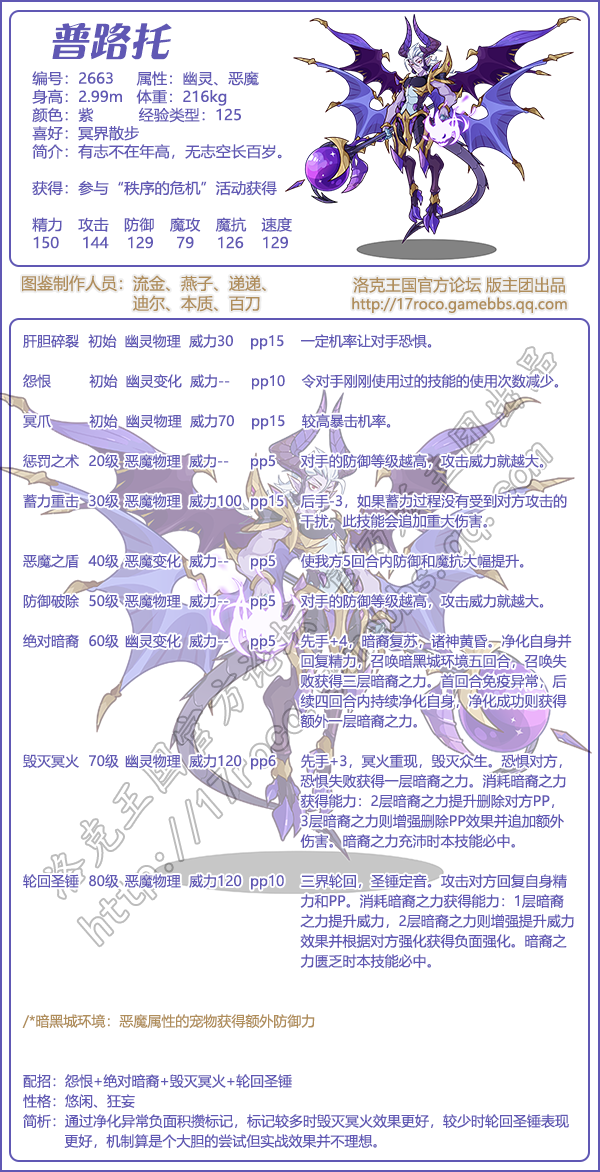 洛克王国普路托性格推荐1