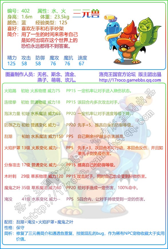 洛克王国三元兽性格_洛克王国新三主宠