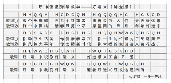 原神好运来琴谱一览3