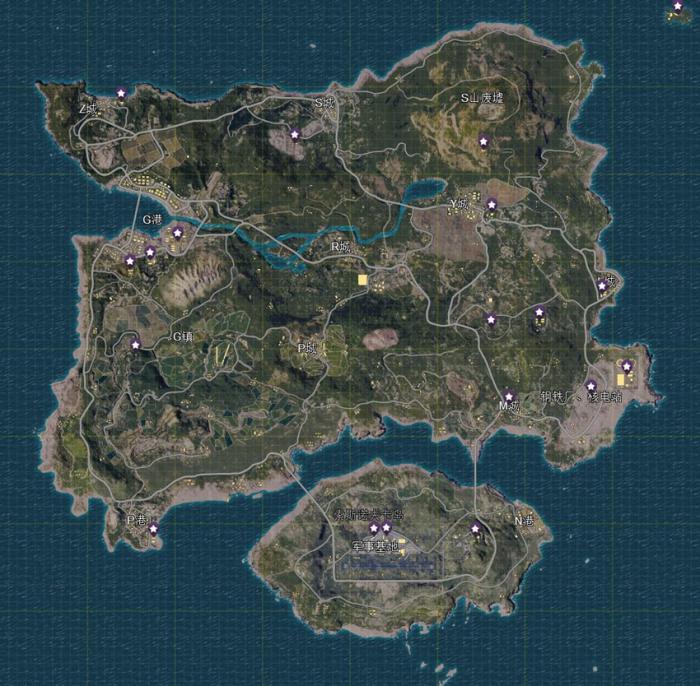 《绝地求生》老图全物资标注地图分享2