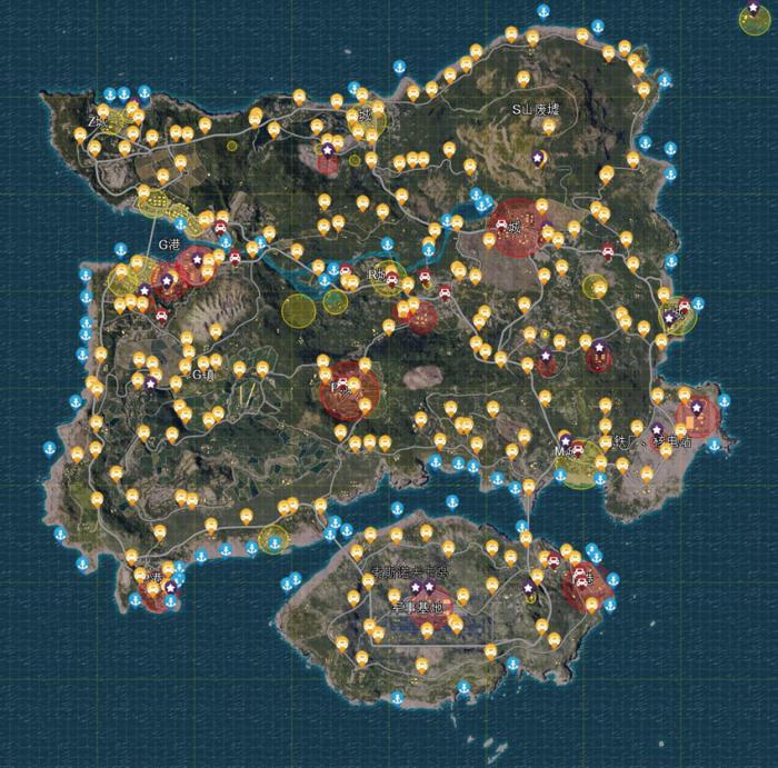 《绝地求生》老图全物资标注地图分享5