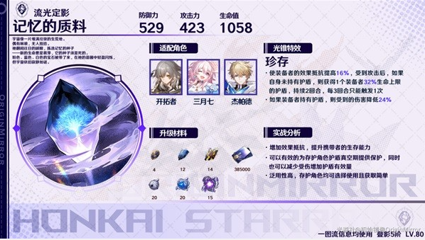 崩坏星穹铁道存护光锥适用角色推荐2