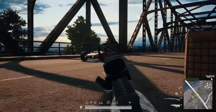 绝地求生如何在机场桥旁边打野2