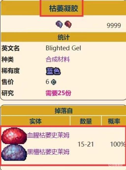 泰拉瑞亚灾厄枯萎凝胶怎么获得?1