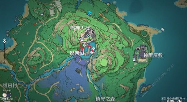 原神4.3绯樱绣球采集路线位置大全5