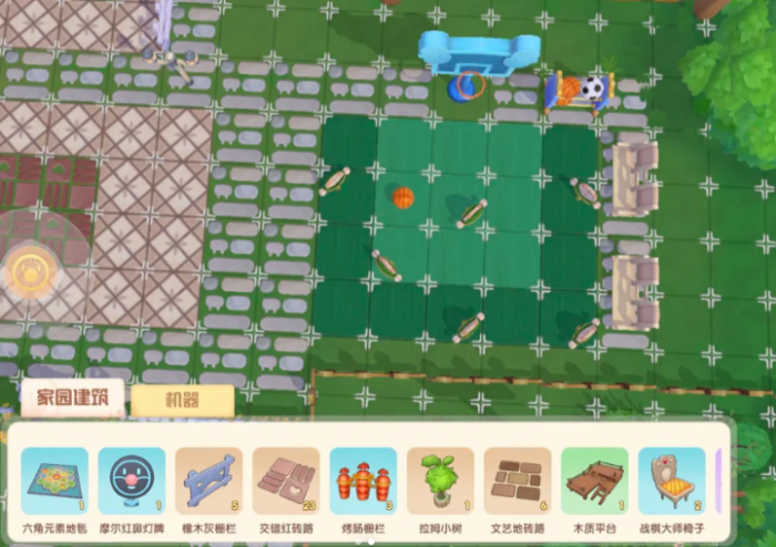 摩尔庄园篮球场怎么布置3