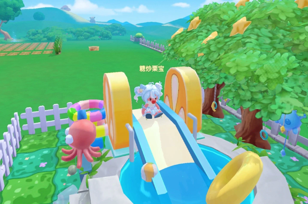 摩尔庄园的滑梯怎么上去2