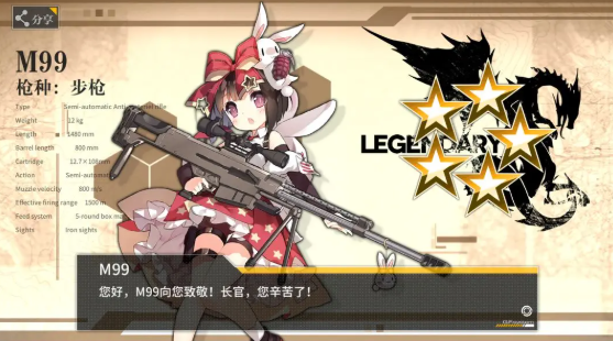 少女前线m99值得练吗1