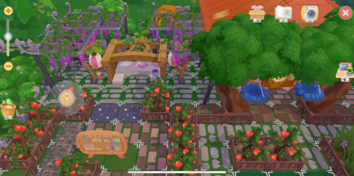 有没有方法把摩尔庄园花架放在户外3